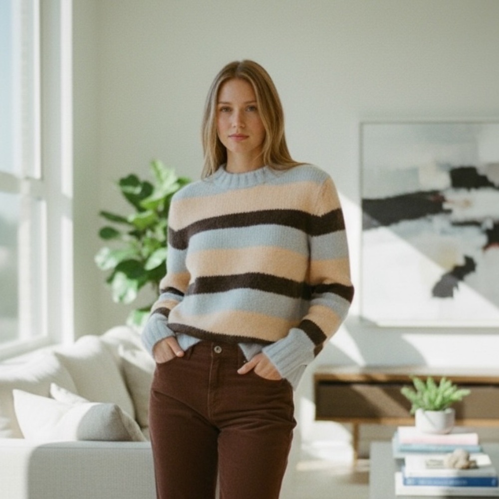 A.P.C Marion Stripe Alpaca Wool Sweater - Size M New - MSRP $350